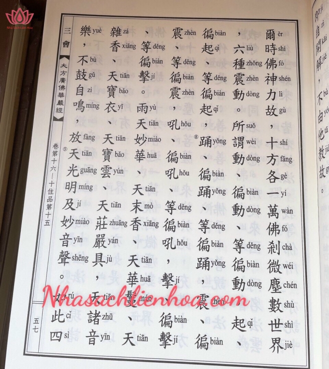 Đại Phương Quãng Phật Hoa Nghiêm Kinh - Sách chữ Hán phồn thể, pinyin